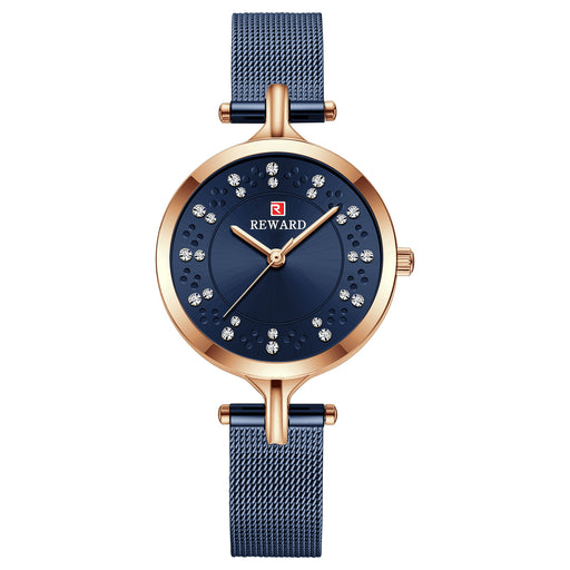 ladies rhinestone mesh strap quartz watch, view 3 - MRSLM