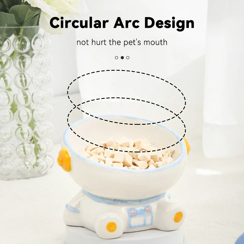 astronaut ceramic pet bowl, view 8 - MRSLM