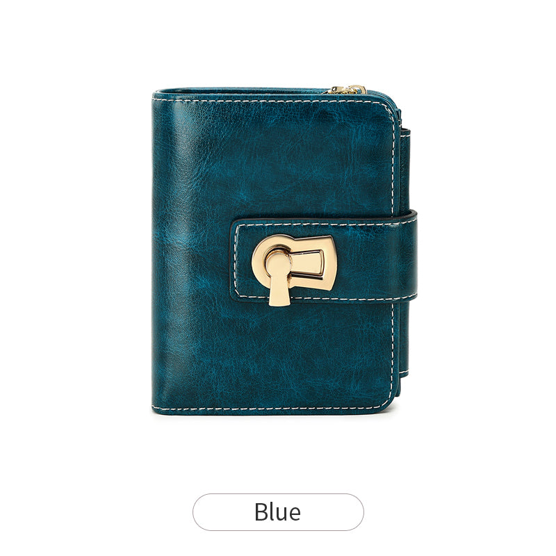 retro pu leather short wallet, view 4 - MRSLM