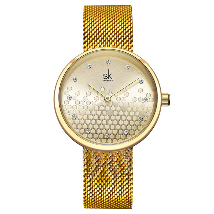 Women's Creative Honeycomb Watch Gold Silver