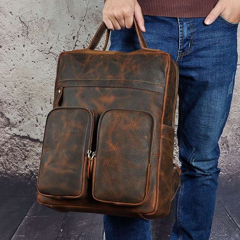 Leather Shoulder Bag youth fashion top leather backpack