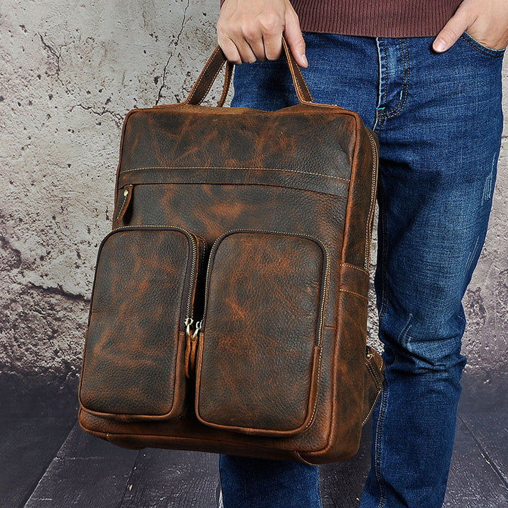 Leather Shoulder Bag youth fashion top leather backpack