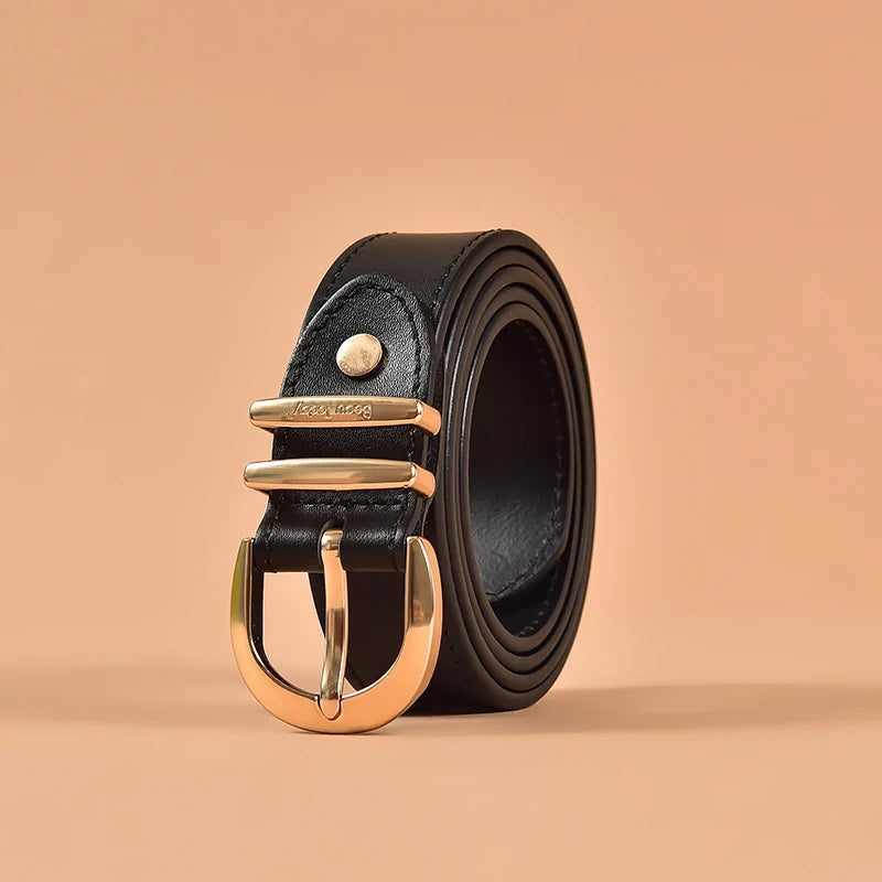 handmade genuine leather belt with horseshoe buckle, view 4 - MRSLM