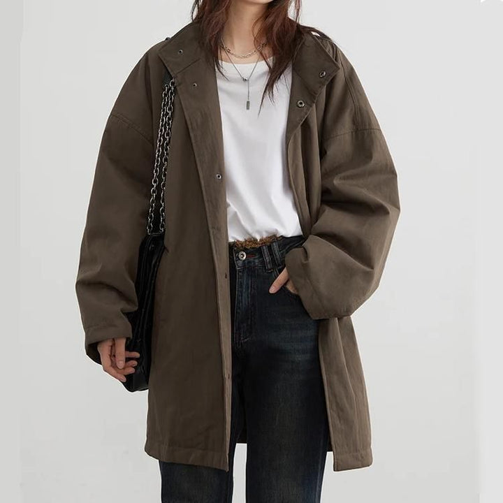 Women's Autumn/Winter Casual Long Coat with Hood