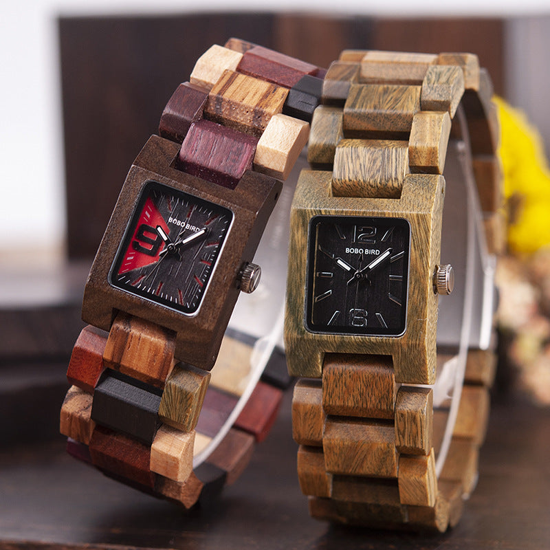 wooden shell quartz watch, view 4 - MRSLM
