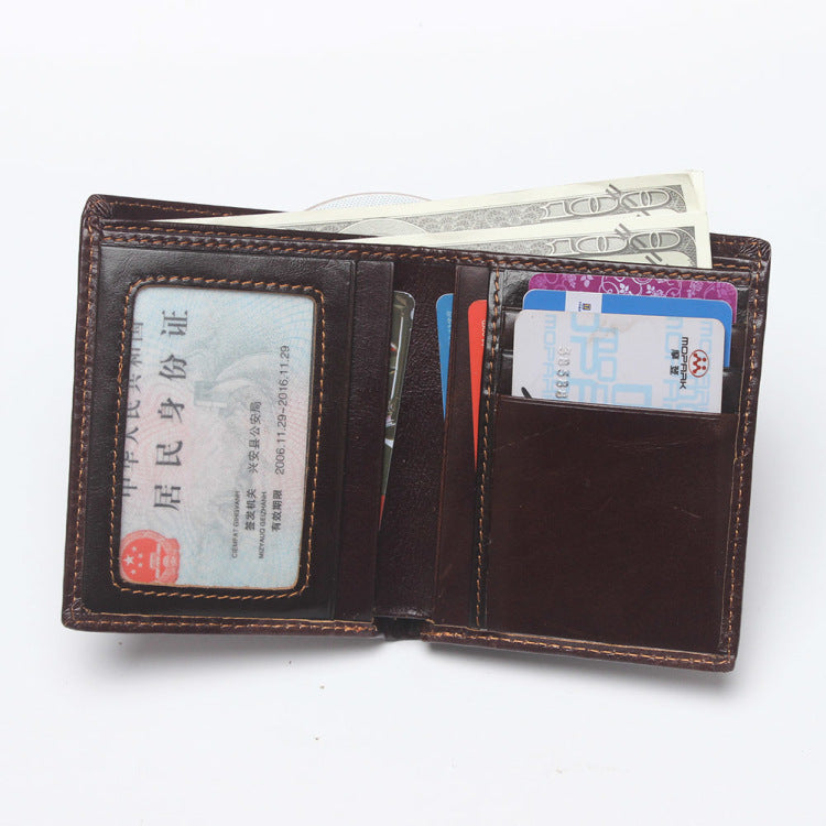 men's retro leather wallet, view 3 - MRSLM