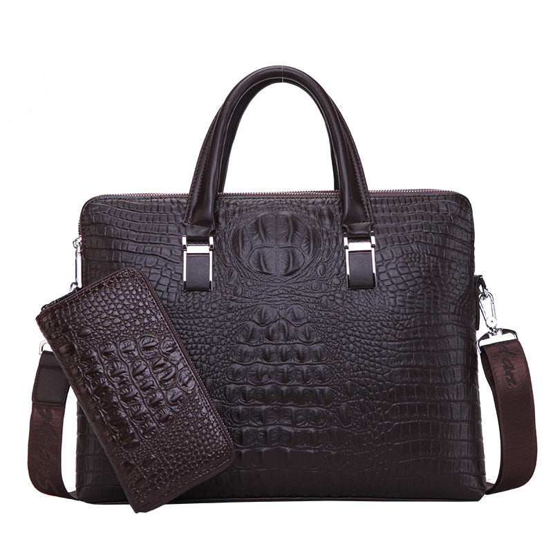 men's pu leather messenger briefcase, view 2 - MRSLM