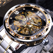 Men's hollow rhinestone mechanical watch - MRSLM