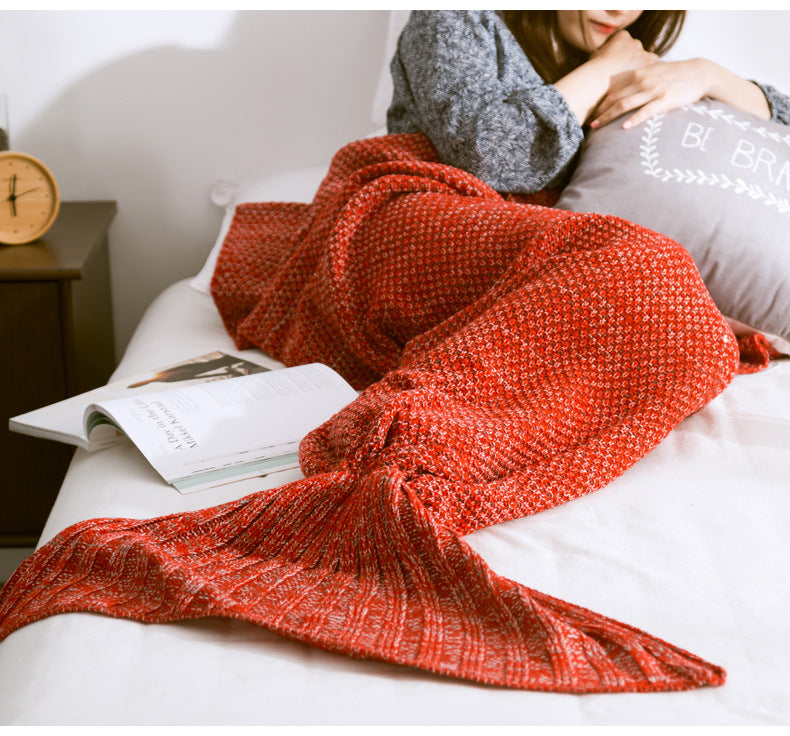 Knitted mermaid tail blanket, view 12 - MRSLM