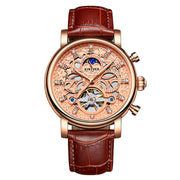 business leather mechanical watch, view 5 - MRSLM