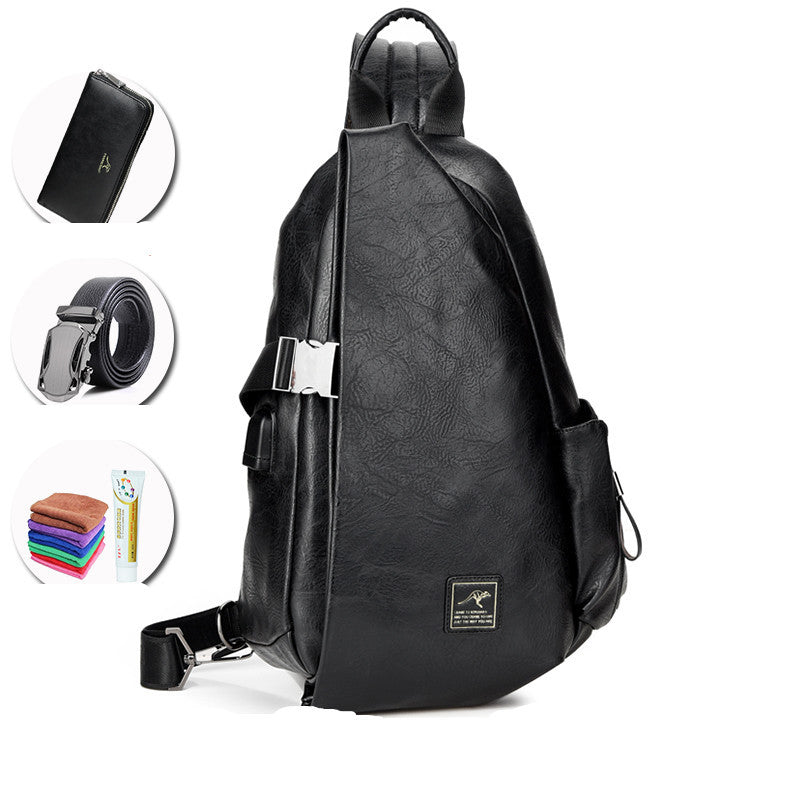 men's pu crossbody chest bag, view 2 - MRSLM