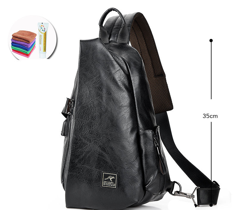 men's pu crossbody chest bag, view 11 - MRSLM