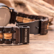 chronograph calendar wood watch, view 3 - MRSLM