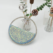 rhinestone heart clutch bag, view 2 - MRSLM