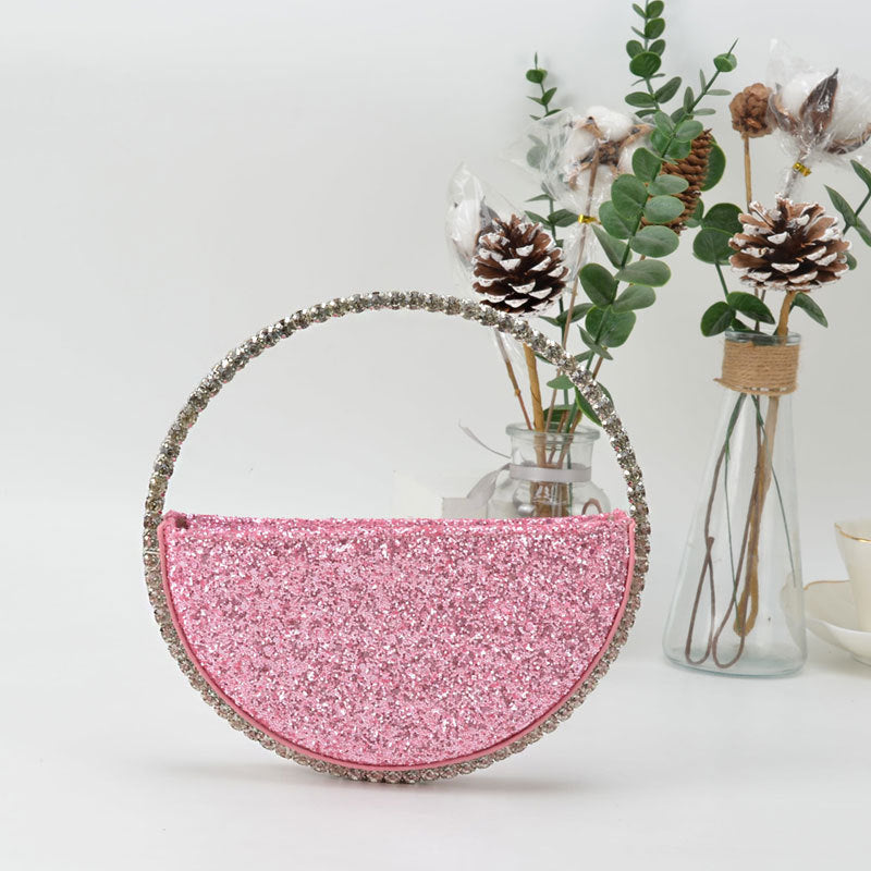 rhinestone heart clutch bag, view 10 - MRSLM