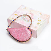 rhinestone heart clutch bag, view 9 - MRSLM