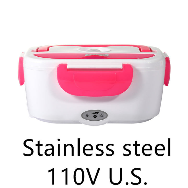 Kitchen Electric Heated Lunch Box Stainless Steel School Car Picnic Food Heating Heater Food Warmer Container