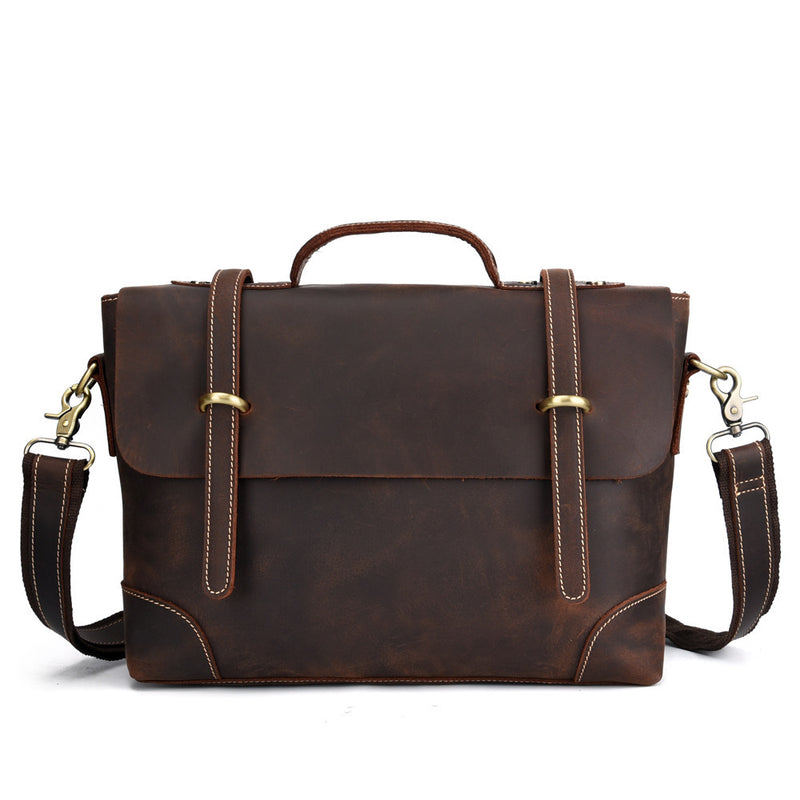men's retro leather briefcase bag - MRSLM