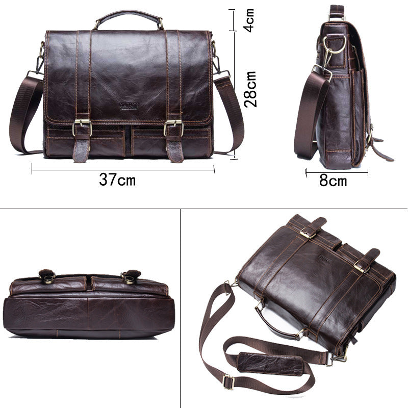 men's leather business briefcase, view 5 - MRSLM