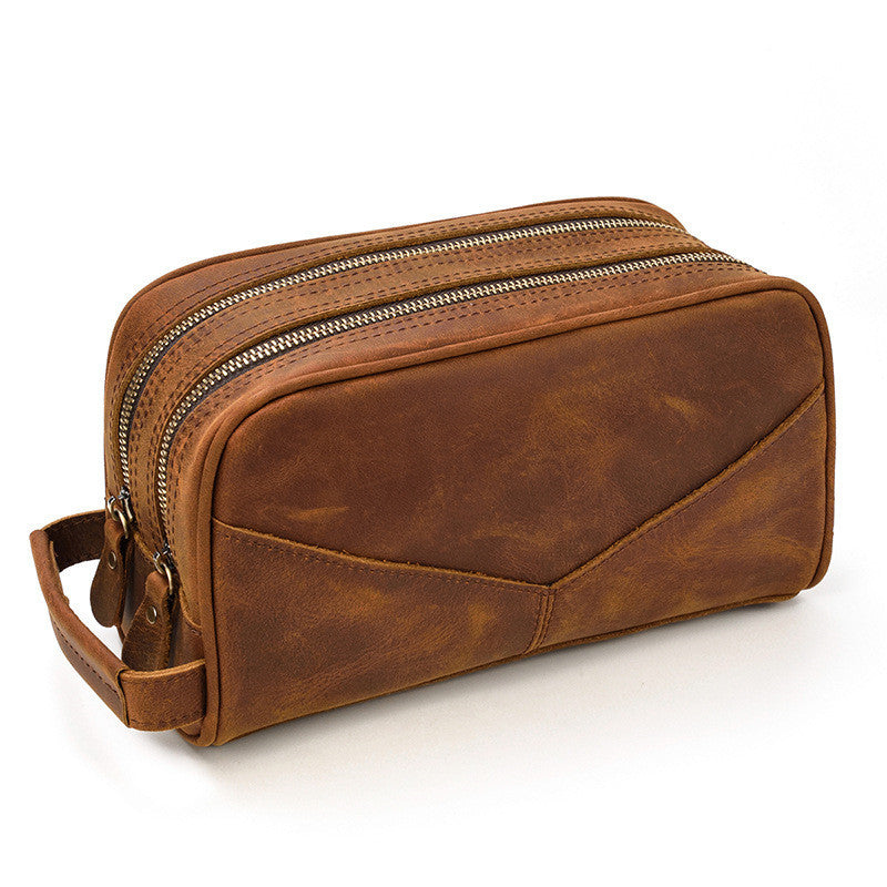 men's cowhide zipper handbag - MRSLM