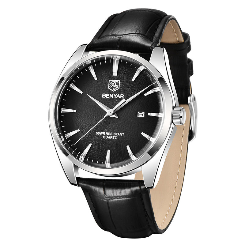 simple quartz leather watch - MRSLM