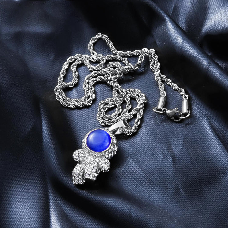 astronaut pendant necklace, view 3 - MRSLM