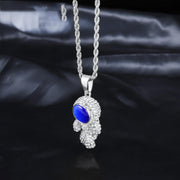 astronaut pendant necklace, view 4 - MRSLM