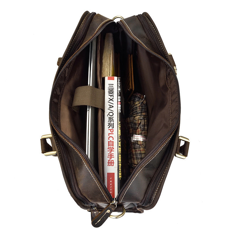 men's leather business handbag, view 5 - MRSLM