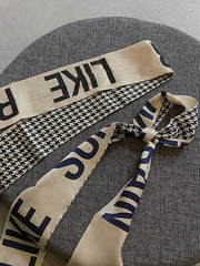 Houndstooth ribbon headband, view 2 - MRSLM