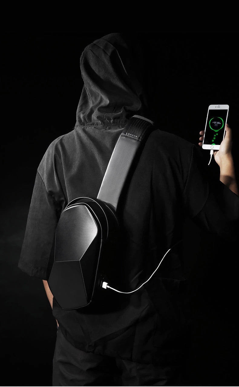 Men'S Diamond-Shaped Mechanical Hard Shell Bag