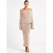 strapless hollow out maxi dress, view 3 - MRSLM
