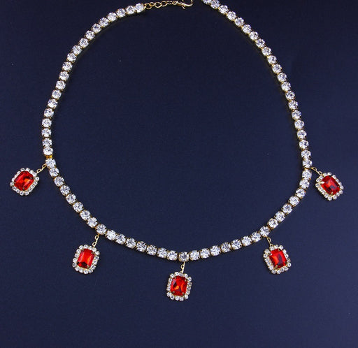 colorful crystal pendant necklace, view 8 - MRSLM