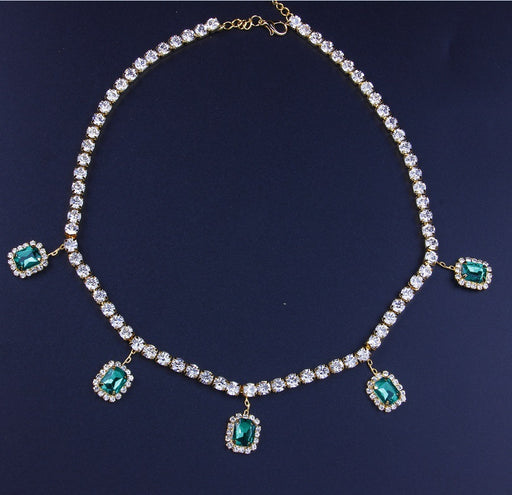colorful crystal pendant necklace, view 6 - MRSLM