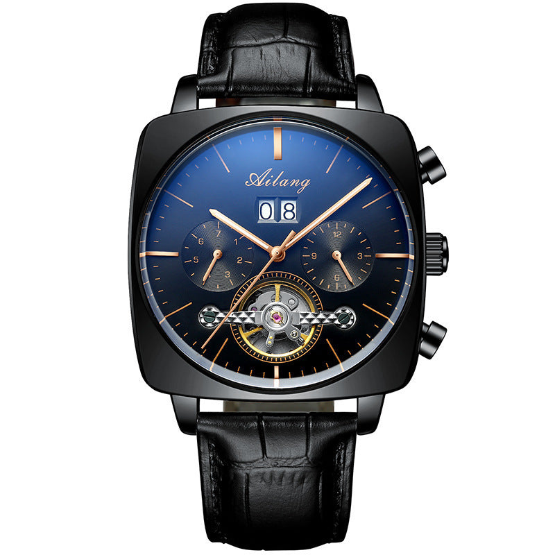 men's hollow square mechanical watch, view 8 - MRSLM
