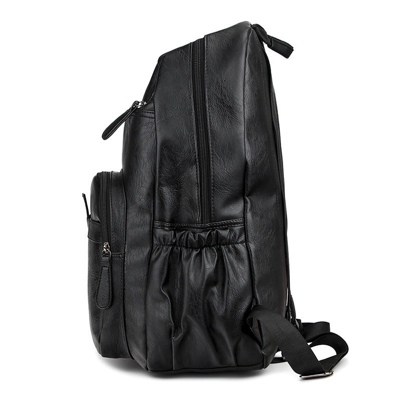 Neuer Rucksack aus Kunstleder, weicher Lederrucksack mit großem Fassungsvermögen, lässiger, schlichter Schulterrucksack