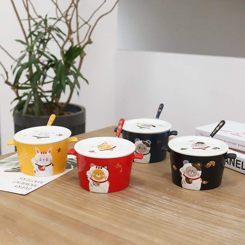 3d relief cartoon ceramic instant noodle bowl, view 5 - MRSLM