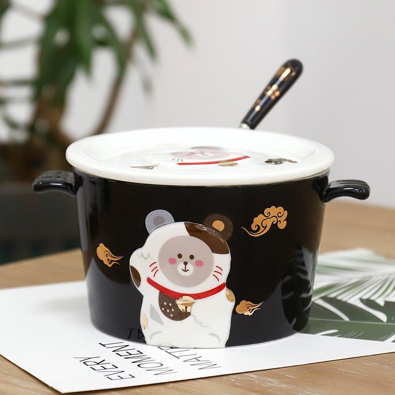 3d relief cartoon ceramic instant noodle bowl - MRSLM