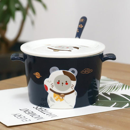 3d relief cartoon ceramic instant noodle bowl, view 4 - MRSLM
