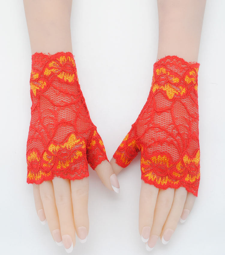 Stretch lace half-finger gloves, view 4 - MRSLM
