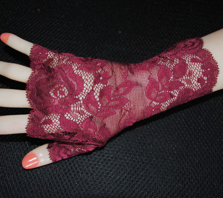 Stretch lace half-finger gloves, view 5 - MRSLM