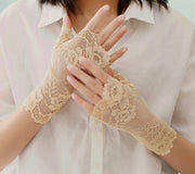 Stretch lace half-finger gloves, view 6 - MRSLM
