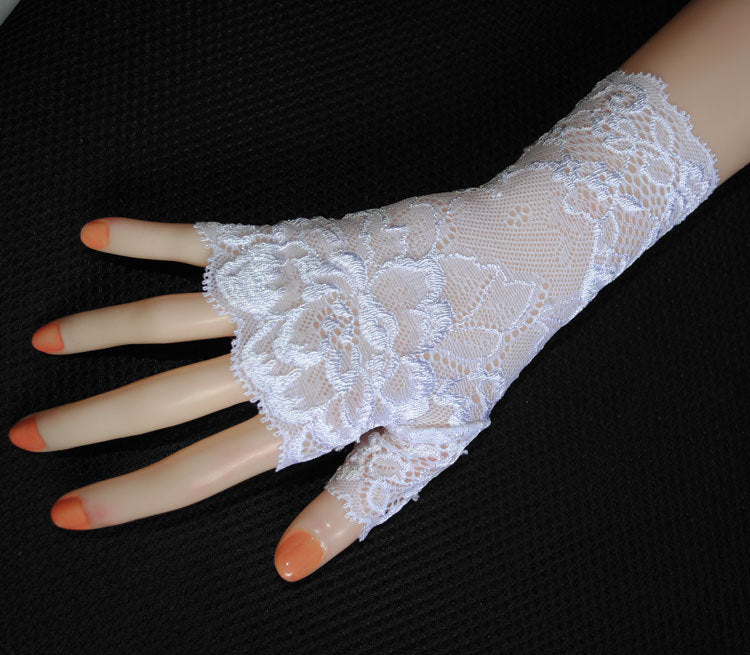 Stretch lace half-finger gloves, view 7 - MRSLM