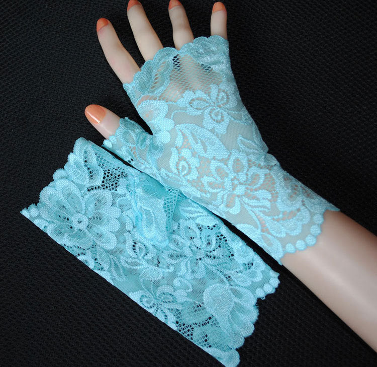 Stretch lace half-finger gloves, view 8 - MRSLM