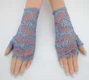 Stretch lace half-finger gloves, view 9 - MRSLM