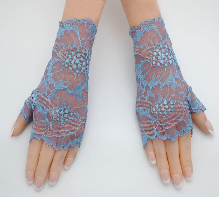Stretch lace half-finger gloves, view 9 - MRSLM