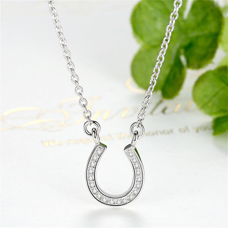 silver letter U pendant necklace, view 7 - MRSLM