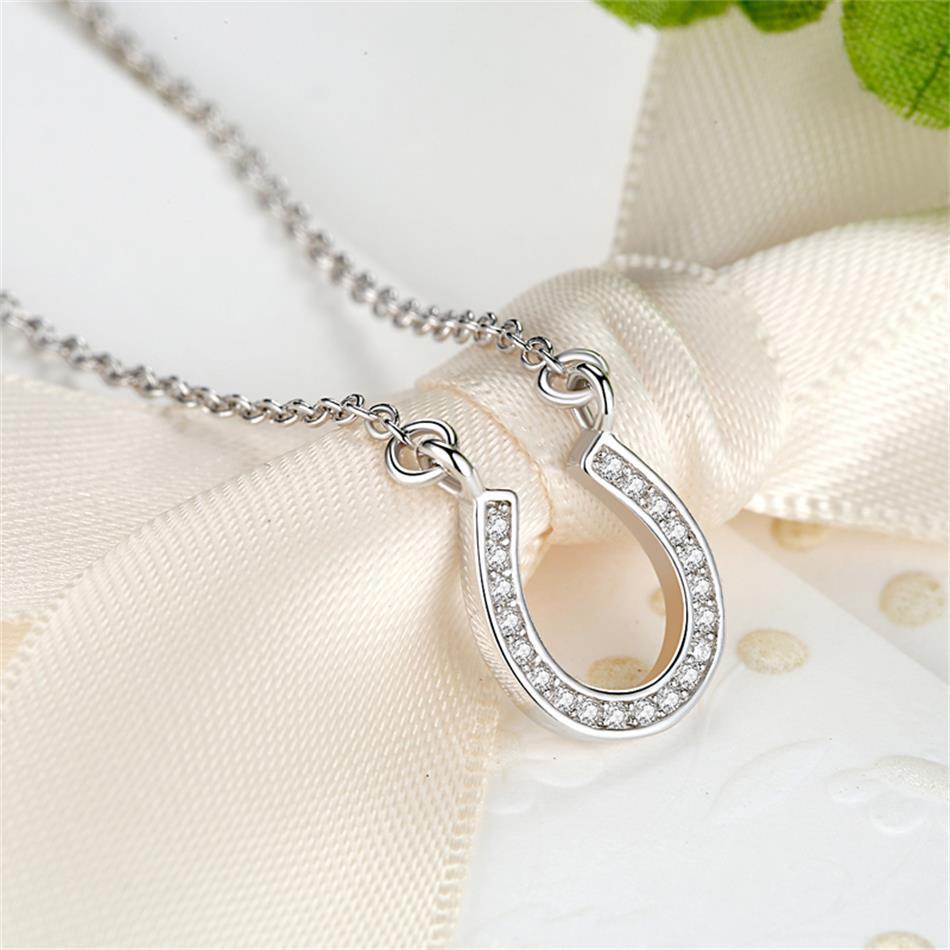 Sterling Silver Letter U Pendant Necklace