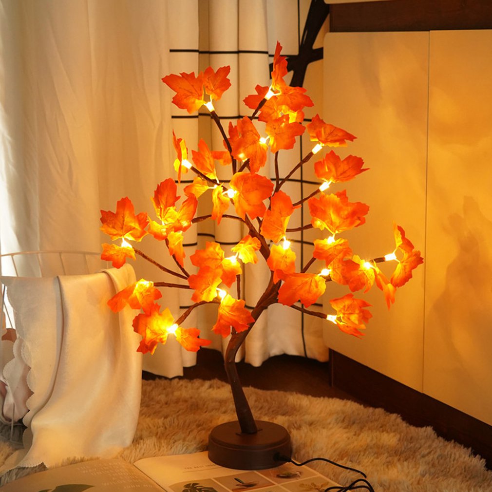 LED Maple Tree Table Lamp, USB Fairy Night Light