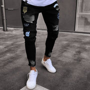 men's ripped knee ankle jeans, view 3 - MRSLM