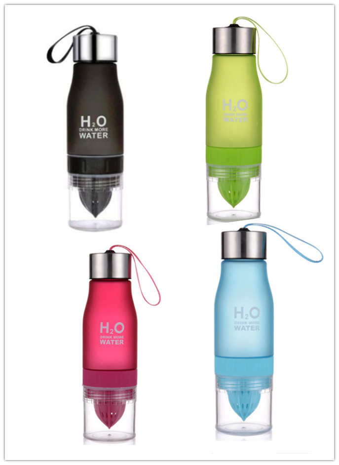 colorful frosted plastic water bottle, view 5 - MRSLM